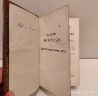 Exercices de Dévotion à Saint Louis de Gonzague.