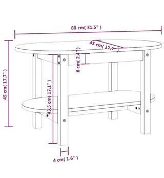 vidaXL Mesa de Centro de Madera Maciza Pino Gris