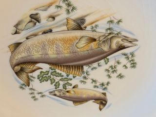 Juego de seis platos vintage de San Claudio peces