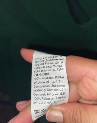 Vestido verde manga farol talla 48