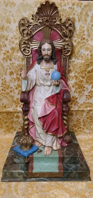 Sagrado Corazón de Jesús entronizado (Olot) 68cm