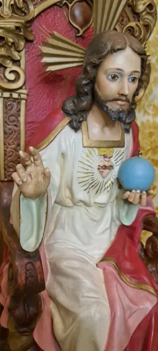 Sagrado Corazón de Jesús entronizado (Olot) 68cm