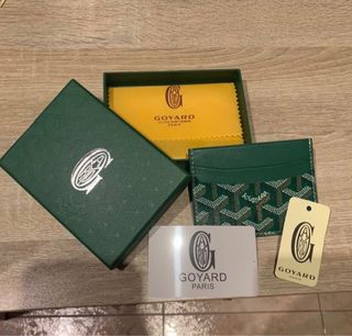 Tarjetero Goyard Verde Cuero Nuevo Original