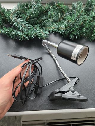 Portalampada E27 con pinza per rettili