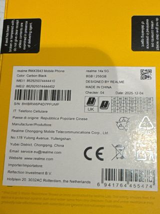 Realme 14x 5G 256GB Negro/