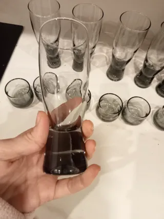 Juego de 12  vasos de cristal