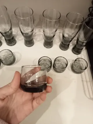 Juego de 12  vasos de cristal