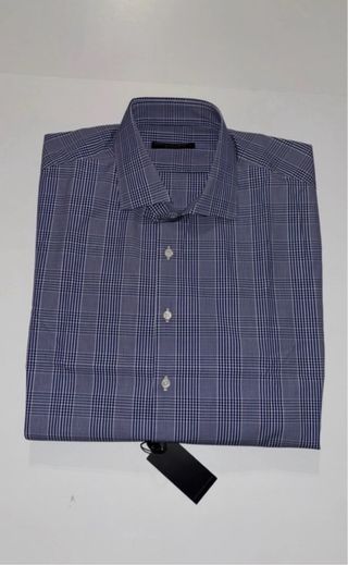 Camisa Purificación Garcia cuadros azul y gris