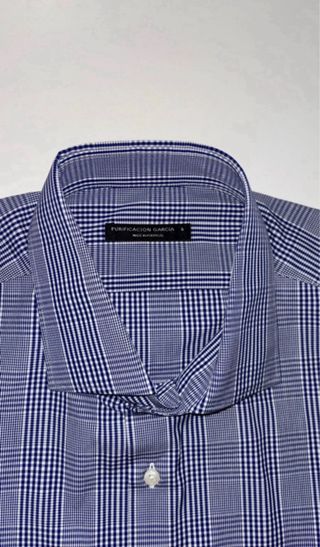 Camisa Purificación Garcia cuadros azul y gris