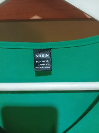 Blusa verde Shein volantes mangas talla L