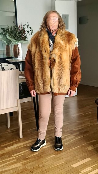 Chaquetón de piel y ante