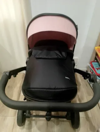 Carro de bebé Asalvo two rosa y negro