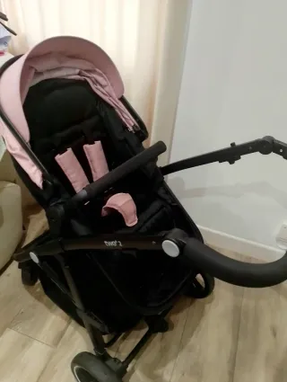 Carro de bebé Asalvo two rosa y negro