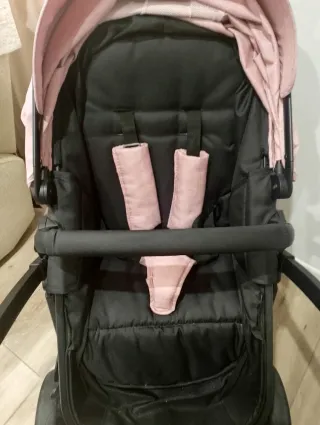 Carro de bebé Asalvo two rosa y negro