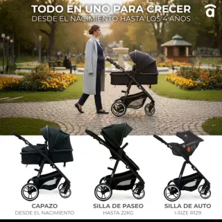 Carro de bebé Asalvo two rosa y negro