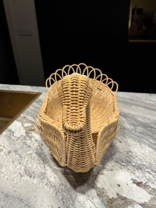 Cesta Pato Artesanal Mimbre Frutero