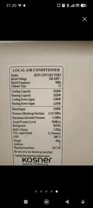 Aire Acondicionado Portátil Kosner