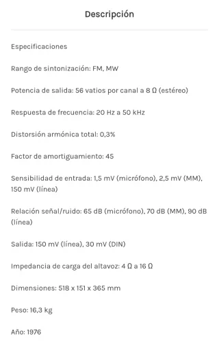 Receptor Kenwood KR-6600 AM/FM Estéreo