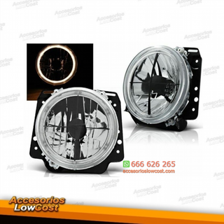 FAROS DELANTEROS H4 OJOS DE ANGEL PARA VW GOLF 2