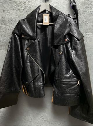 Chaqueta Biker oversize negra