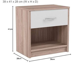 2 Mesas de noche pequeñas madera y blanco