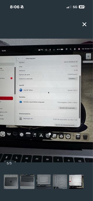 Apple MacBook Air 13 Gris Espacial