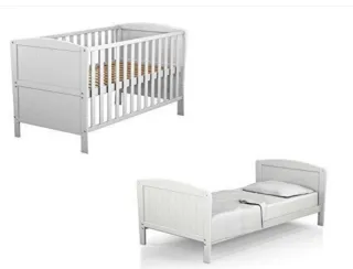 Cuna convertible en cama + colchón