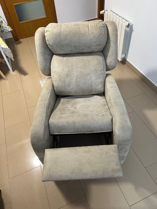 Sillón relax polipiel beige