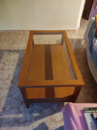 Mesa de centro madera y cristal