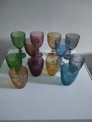 Set Bicchieri e Calici Vetro Colorato