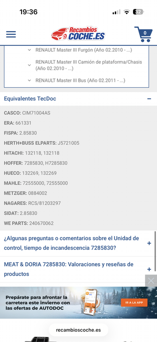 Relé Calentadores Nissan/ Caja precalentamiento