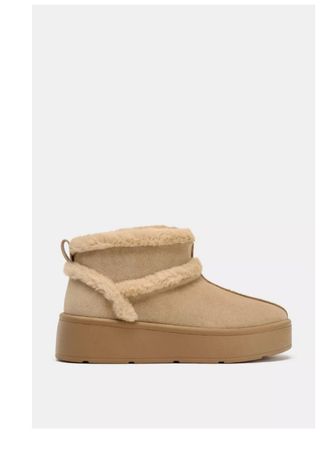 Botas de nieve beige y marrón