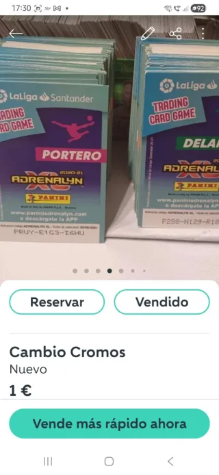 Cromos Panini Adrenalyn XL