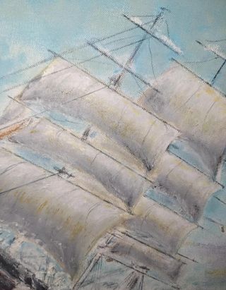 Cuadro V. Alcañiz Óleo y Acrílico Barco