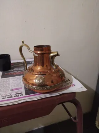 Jarrón antiguo cobre y latón