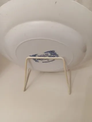 Piatto inglese blu e bianco