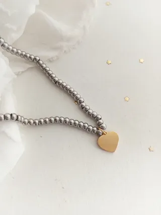 Colgante Corazón Oro y Plata