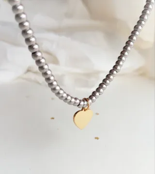 Colgante Corazón Oro y Plata