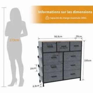 Cajonera de tela y metal