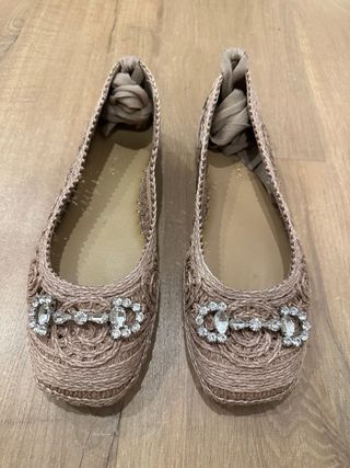 Alpargatas planas yute con pedrería talla 41