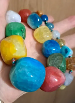 Collana Agata Multicolor Pietre Grandi