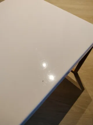 Mesa de centro Habitat blanca y roble