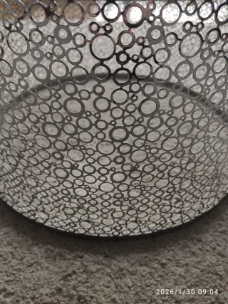 Pantalla de lámpara de metal plateado