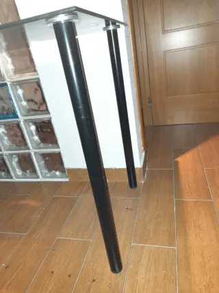 Mesa cristal ahumado negra