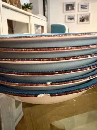 Juego de 16 Platos Azules