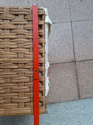 Cesto biancheria in rattan PP con fodera bianca