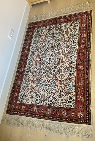 Alfombra clásica 1,80x1,20m burdeos y beige