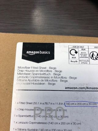 Amazon Basics FTD, Sábanas Ajustables