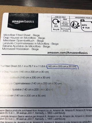 Amazon Basics FTD, Sábanas Ajustables