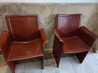 2 Sillones Polipiel Marrón